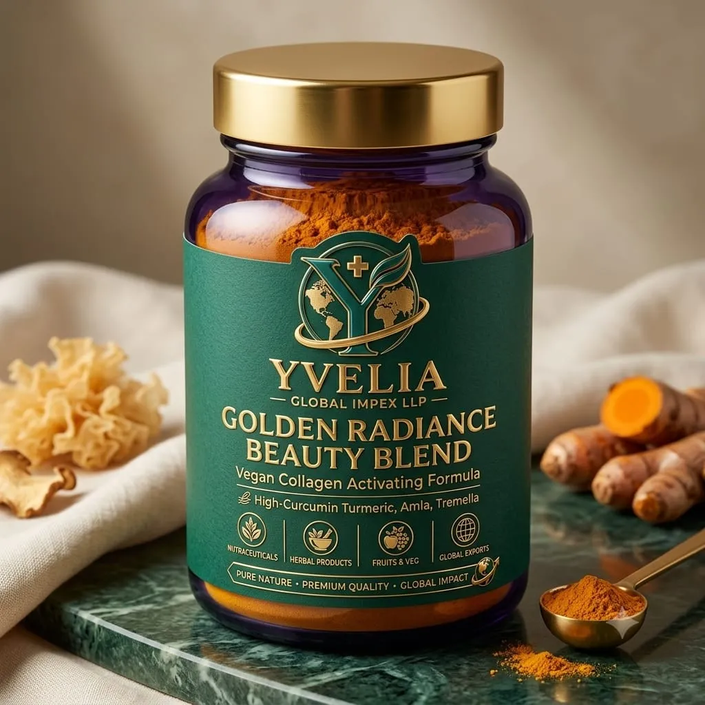 YVELIA Golden Radiance beauty blend jar